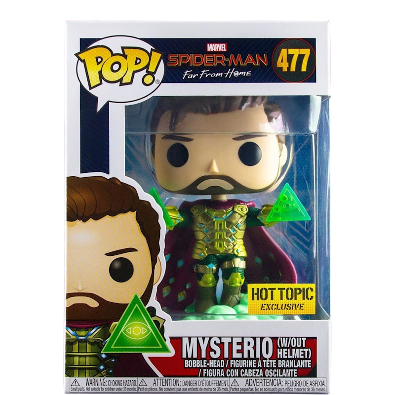 Funko Pop! Marvel Spider-Man Far From Home Mysterio (w/out helmet) Hot Topic Exclusive Bobble-Head Figure #477