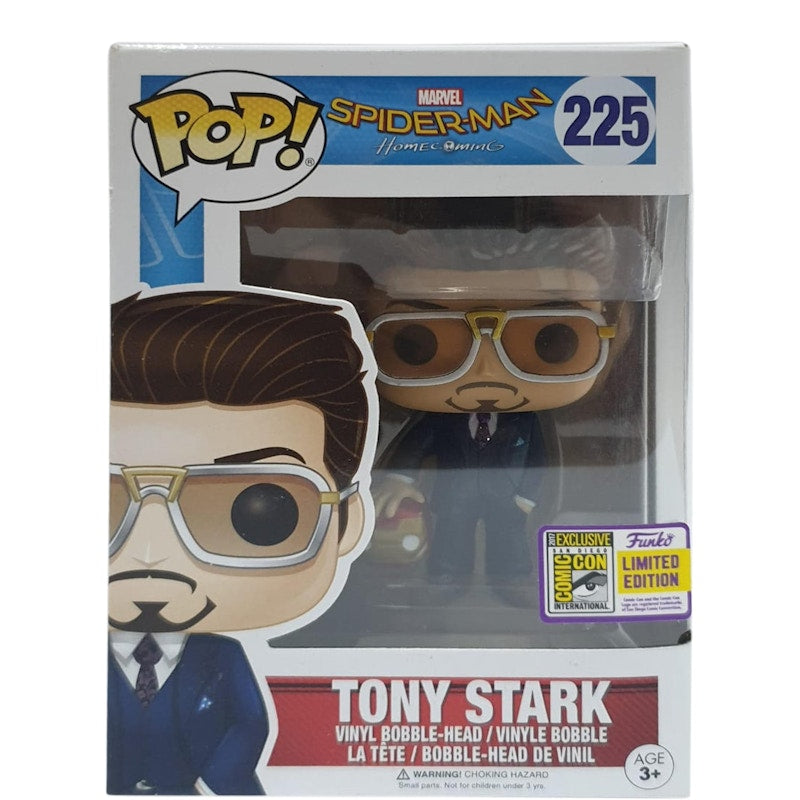 Funko Pop! Marvel Spider-Man Homecoming Tony Stark SDCC Bobble-Head Figure #225