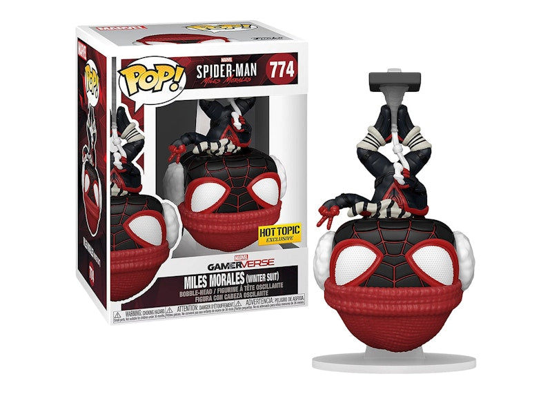 Funko Pop! Marvel Spider-Man Miles Morales Winter Suit Upside Down Hot Topic Exclusive Figure #774