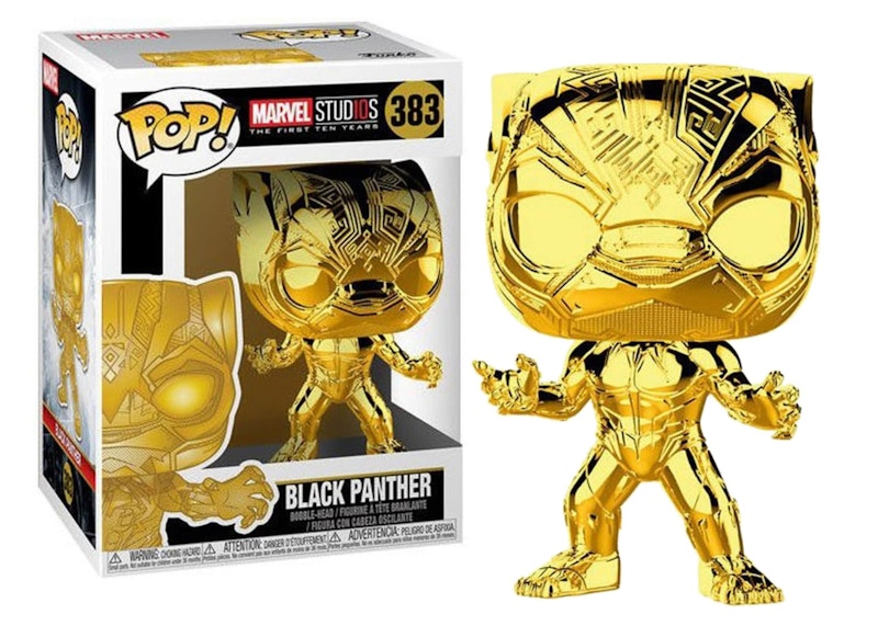 Funko Pop! Marvel Studio's 10th Anniversary Black Panther Chrome Figure #383