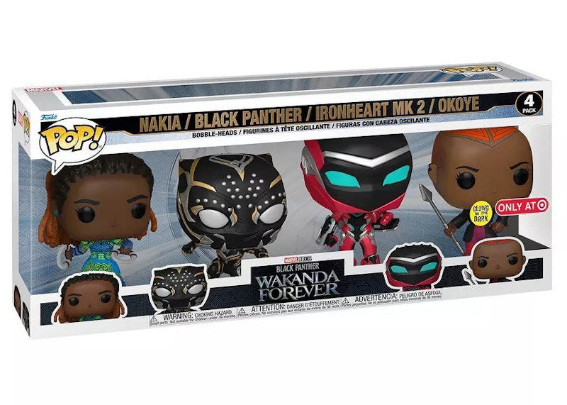Funko Pop! Marvel Studios Black Panther Wakanda Forever GITD Target Exclusive 4-Pack