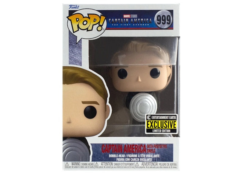 Funko Pop! Marvel Studios Captain America The First Avenger Captain America With Prototype Shield Entertainment Earth Exclusive Figure #999