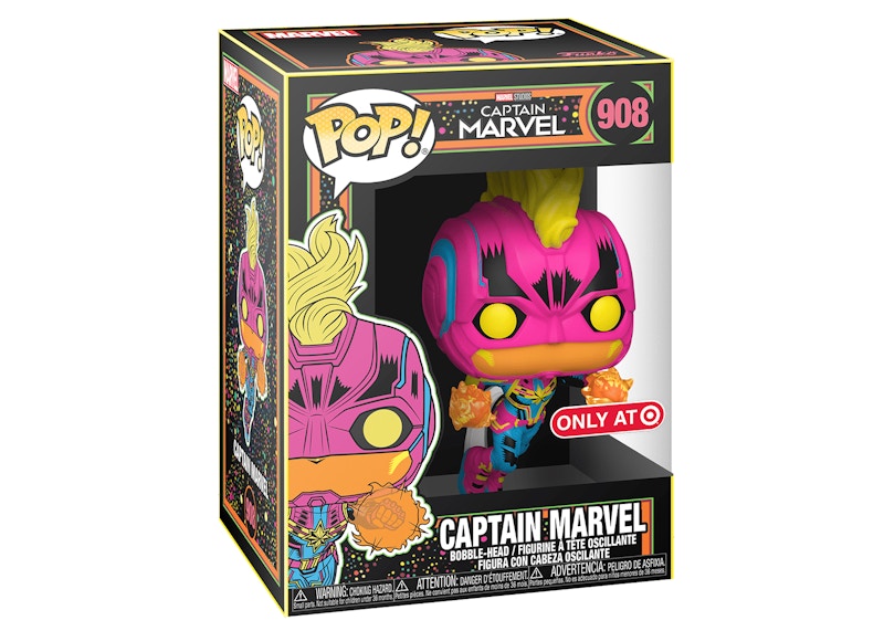 Funko Pop! Marvel Studios Captain Marvel Black Light Target Exclusive Figure #908
