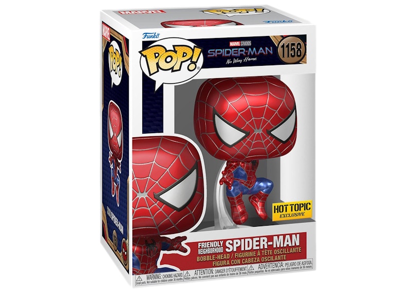 Funko Pop! Marvel Studios Spider-Man No Way Home Friendly Neighborhood Spider-Man Hot Topic Exclusive Figure #1158