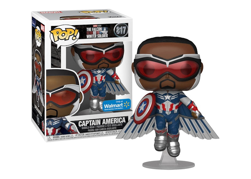 Funko Pop! Marvel The Falcon and the Winter Soldier Captain America Flying Walmart Exclusive Bobble-Head #817
