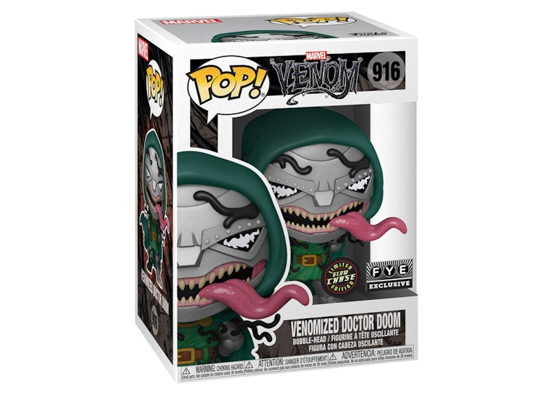 Funko Pop! Marvel Venom Venomized Doctor Doom GITD Chase FYE Exculsive Figure #916