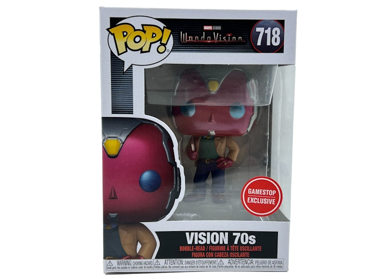 Funko Pop! Marvel WandaVision 70s Vision GameStop Exclusive Figure #718
