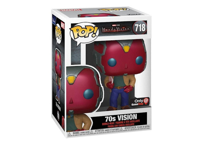 Funko Pop! Marvel WandaVision 70s Vision GameStop Exclusive Figure #718