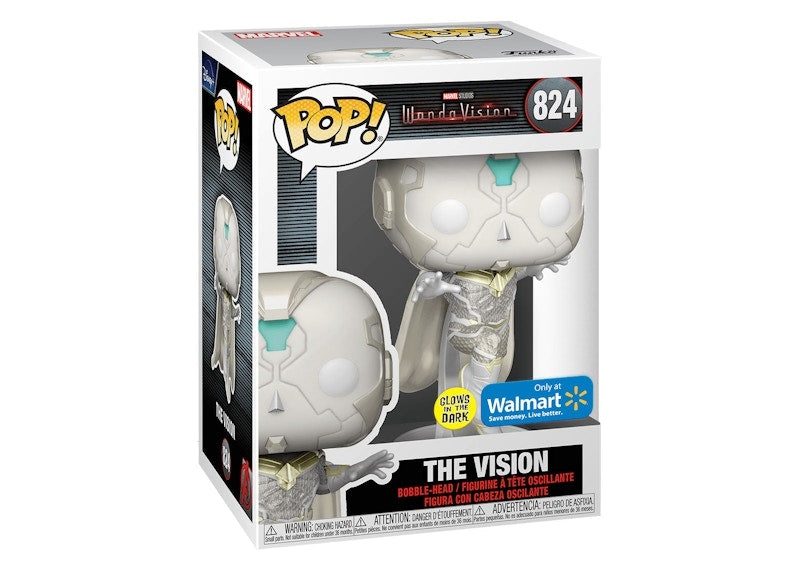 Funko Pop! Marvel WandaVision The Vision (Glow) Walmart Exclusive Figure #824