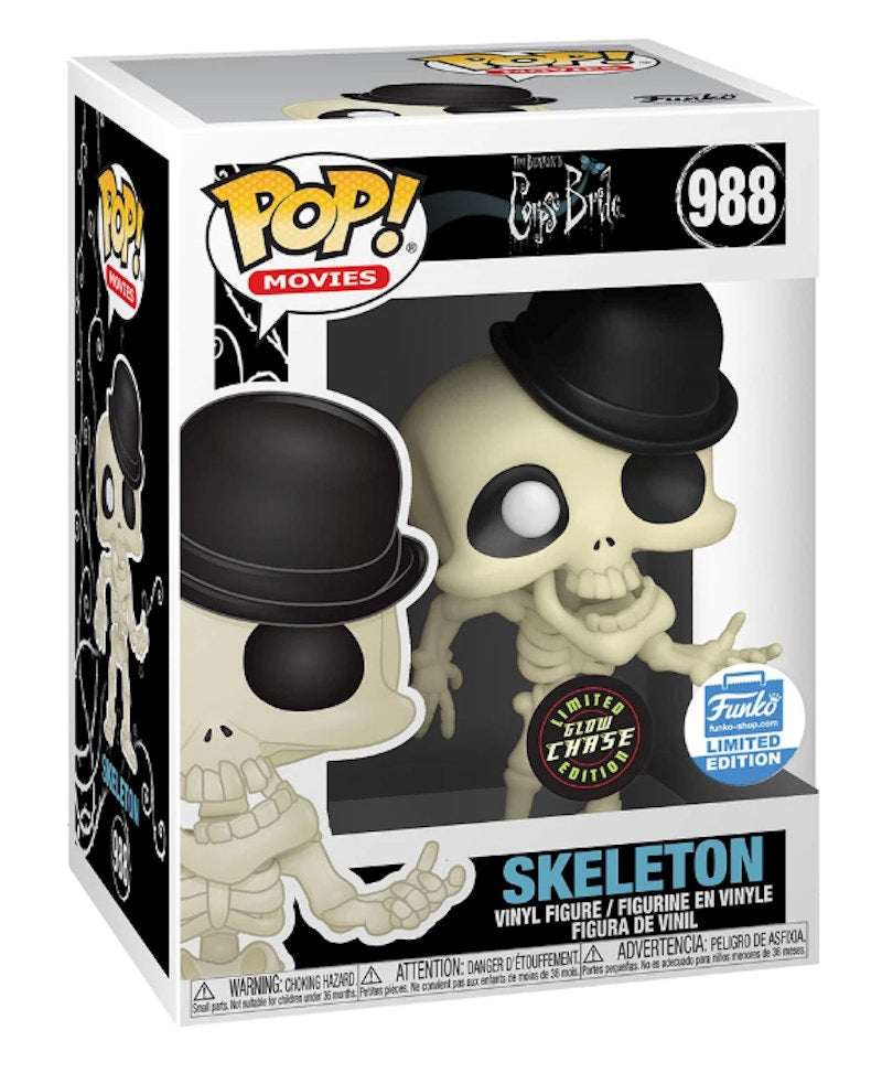 Funko Pop! Movies Corpse Bride Skeleton Glow Chase Funko Shop Exclusive Figure #988