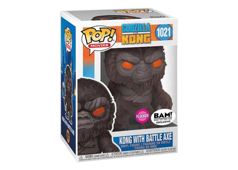 Funko Pop! Movies Godzilla vs Kong Kong with Battle Axe (Flocked) BAM Exclusive Figure #1021