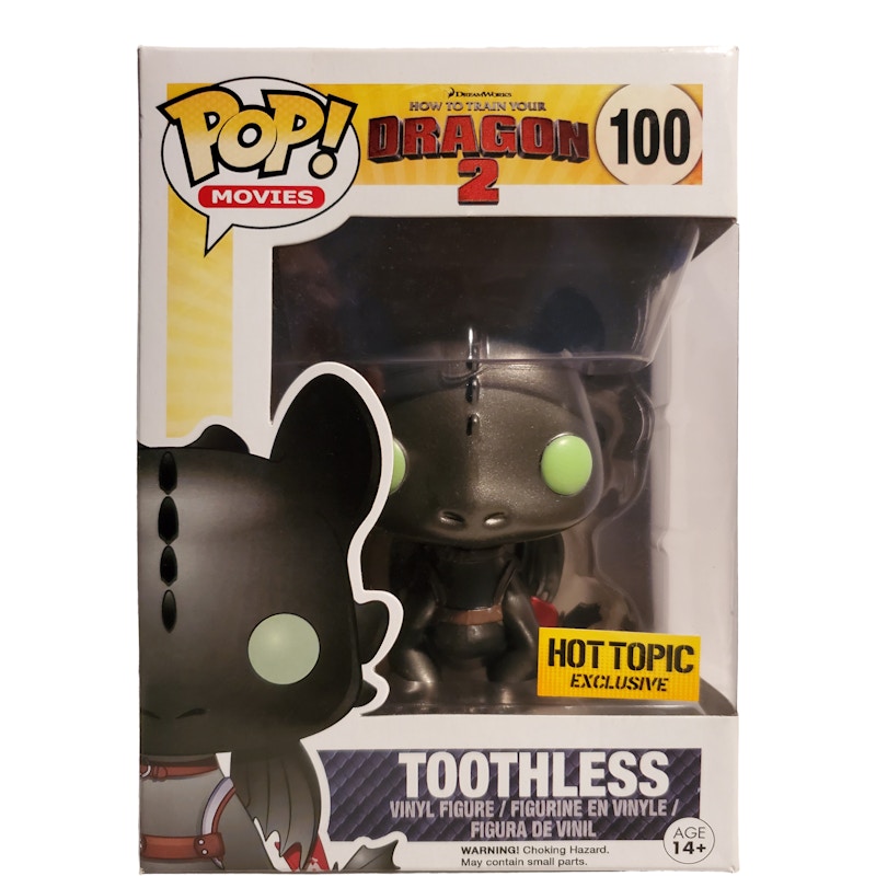 Funko Pop! Movies How To Train Your Dragon 2 Toothless (Metallic) Hot Topic Exclusive Figure #100