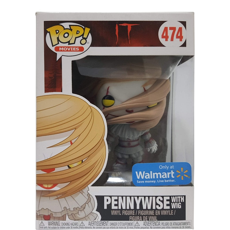 Funko Pop! Movies IT Pennywise with Wig (Yellow Eyes) Walmart Exclusive Figure #474