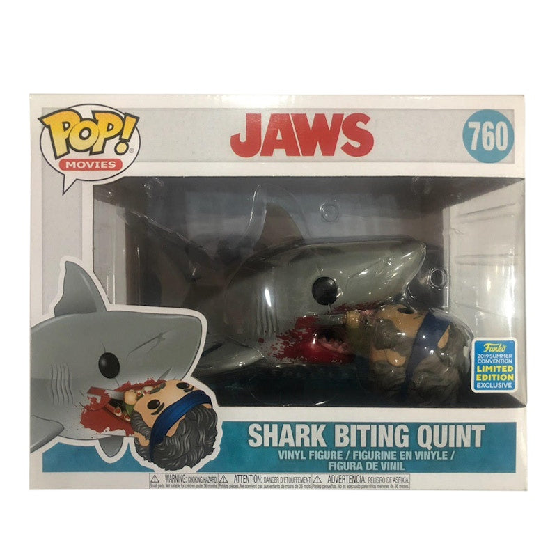 Funko Pop! Movies Jaws Shark Biting Quint Summer Convention Exclusive 6 inch Figure #760