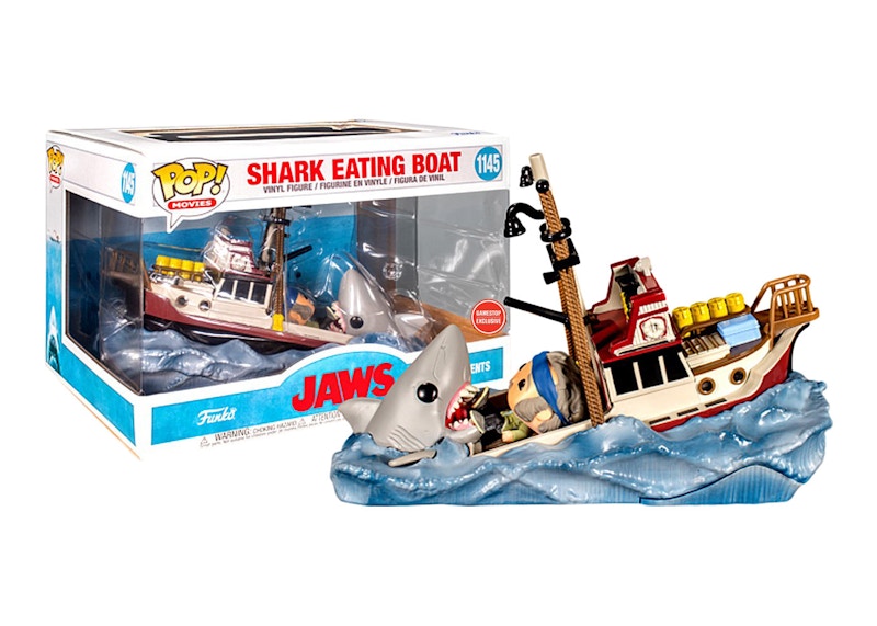 Funko Pop! Movies Jaws Shark Eating Boat (& Quint) Movie Moments GameStop Exclusive Figure #1145