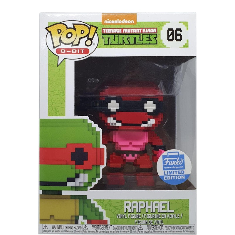Funko Pop! Nickelodeon 8-Bit Teenage Mutant Ninja Turtles Raphael Funko Shop Edition Figure #06
