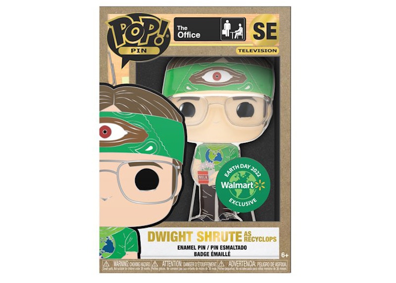 Funko Pop! Pin Television The Office Dwight Schrute as Recyclops 2022 Walmart Earth Day Exclusive SE
