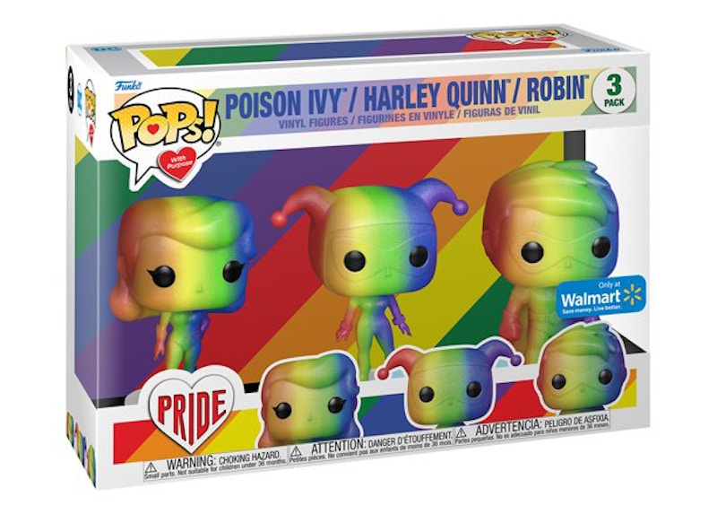 Funko Pop! Pops With Purpose Pride DC Poison Ivy/ Harley Quinn/ Robin Walmart Exclusive 3-Pack