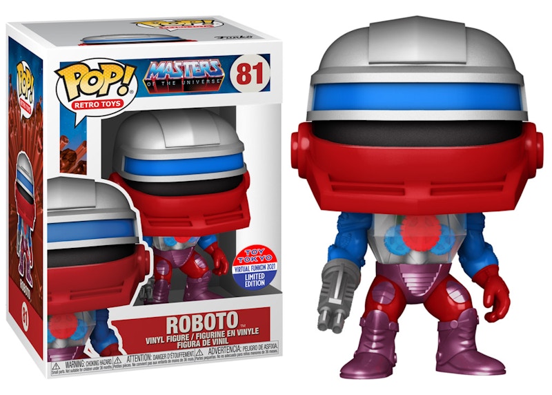 Funko Pop! Retro Toys Masters Of The Universe Roboto Toy Tokyo Virtual Funkon 2021 Exclusive Figure #81