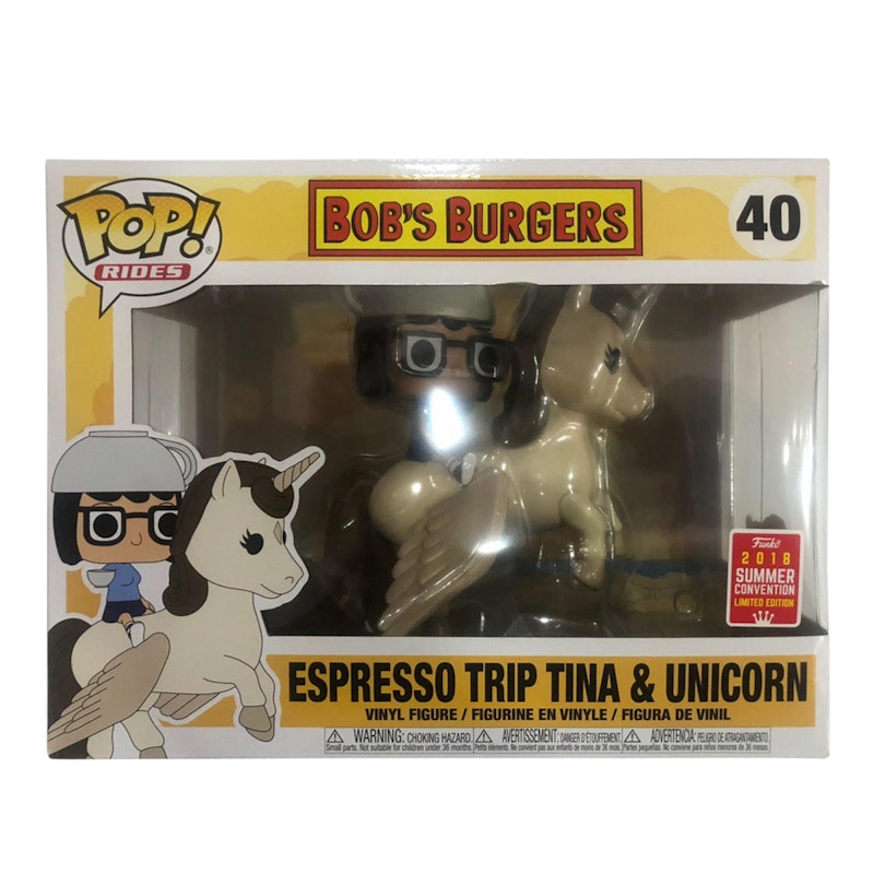 Funko Pop! Rides Bob's Burgers Espresso Trip Tina & Unicorn Summer Convention Figure #40