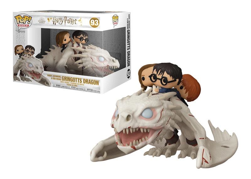 Funko Pop! Rides Harry Potter Harry, Hermione & Ron Riding Gringotts Dragon Figure #93