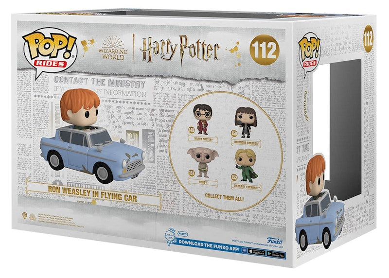 Funko Pop! Rides Harry Potter and the Chamber of Secrets 20th Anniversary Ron Weasley in Flying Car Figure #112