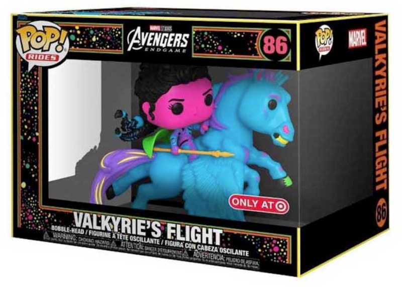 Funko Pop! Rides Marvel Studios Avengers Endgame Valkyrie's Flight Blacklight Target Exclusive Figure #86