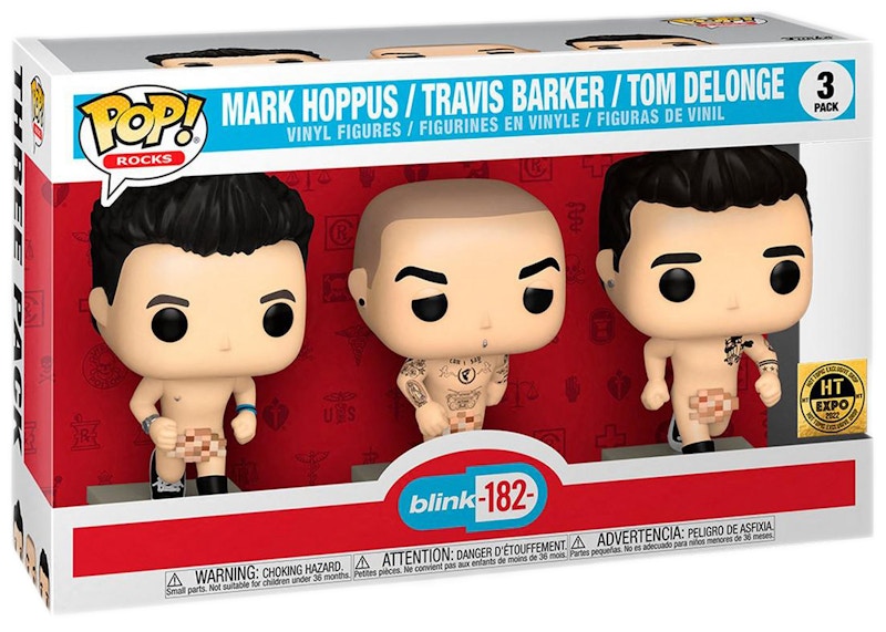 Funko Pop! Rocks Blink-182 Mark Hoppus, Travis Barker and Tom Delonge 2022 Hot Topic Expo Exclusive 3-Pack