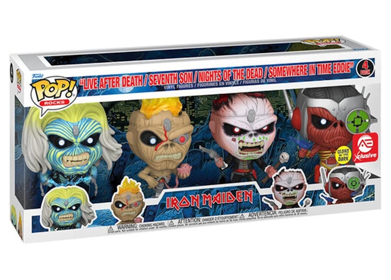 Funko Pop! Rocks Iron Maiden GITD AE Exclusive 4-Pack