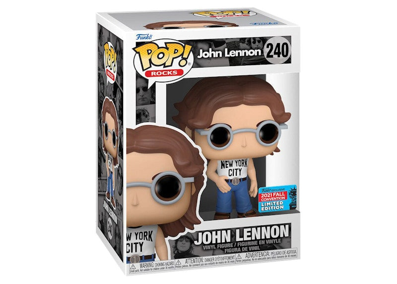 Funko Pop! Rocks John Lennon (New York City T-Shirt) 2021 Fall Convention Exclusive Figure #240
