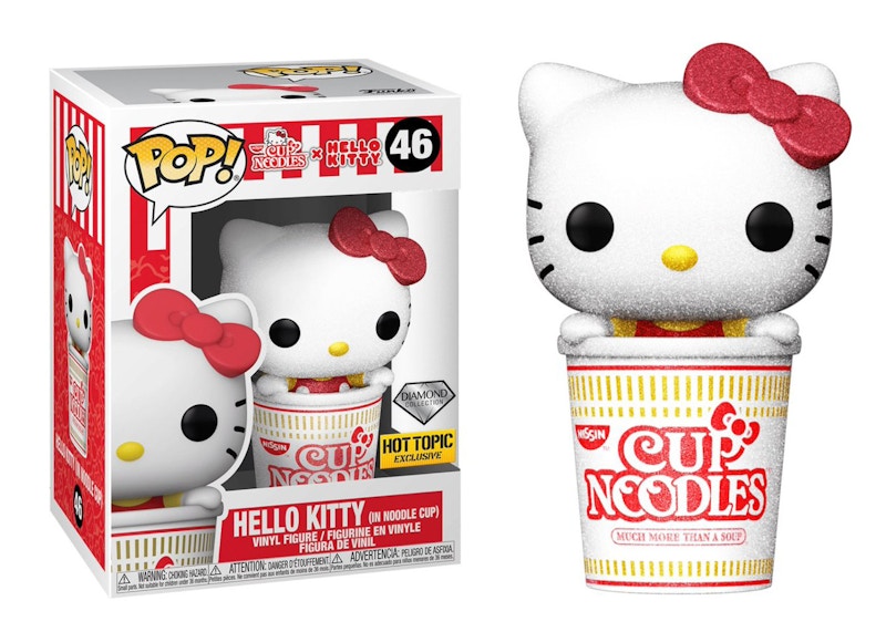 Funko Pop! Sanrio x Nissin Hello Kitty in Noodle Cup Diamond Collection Hot Topic Exclusive Figure #46