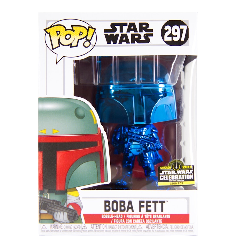 Funko Pop! Star Wars Boba Fett (Blue Chrome) Star Wars Celebration Bobble-Head Figure #297
