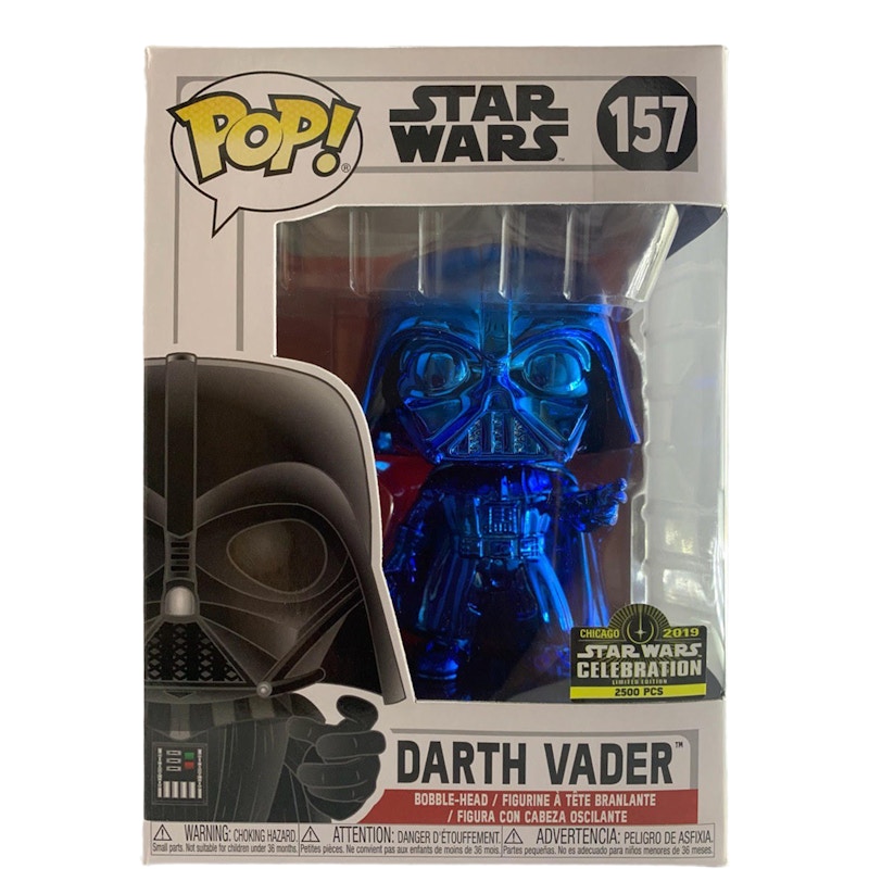 Funko Pop! Star Wars Darth Vader (BlueChrome) Star Wars Celebration Exclusive Bobble-Head Figure #157