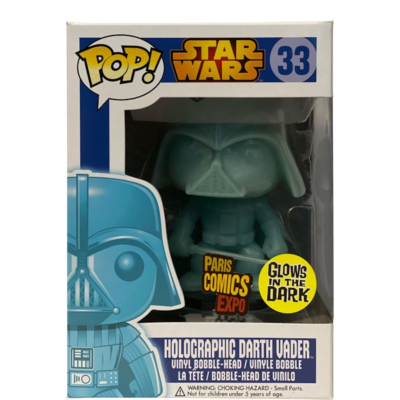 Funko Pop! Star Wars Holographic Darth Vader (Glow) Paris Comics Expo Bobble-Head Figure #33