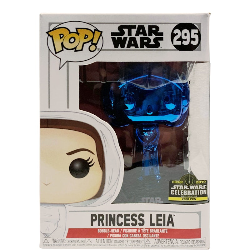 Funko Pop! Star Wars Princess Leia (Blue Chrome) Star Wars Celebration Exclusive Bobble-Head Figure #295