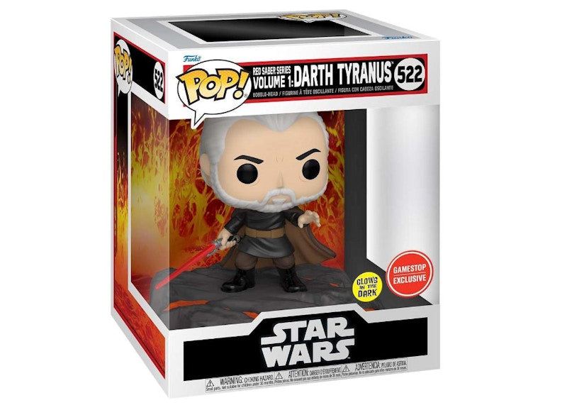 Funko Pop! Star Wars Red Saber Series Volume 1: Darth Tyranus GITD GameStop Exclusive Figure #522