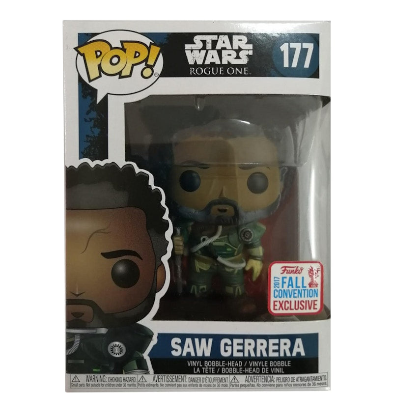 Funko Pop! Star Wars Rouge One Saw Gerrera Fall Convention Bobbe-Head Figure #177