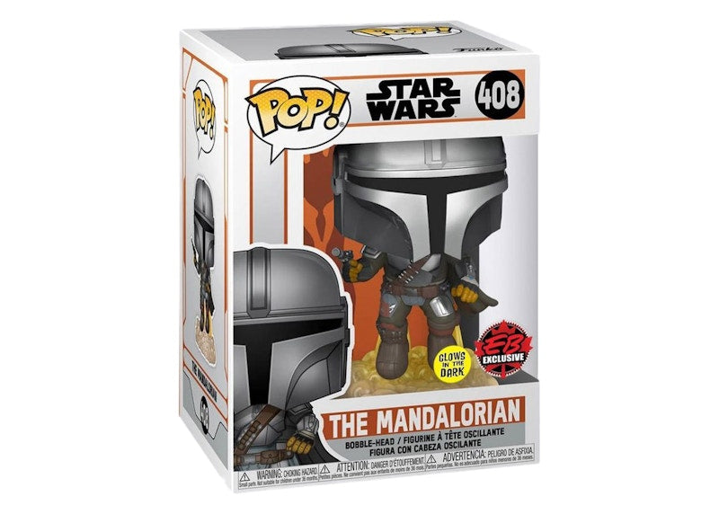 Funko Pop! Star Wars The Mandalorian (Glow) EB Exclusive Figure #408