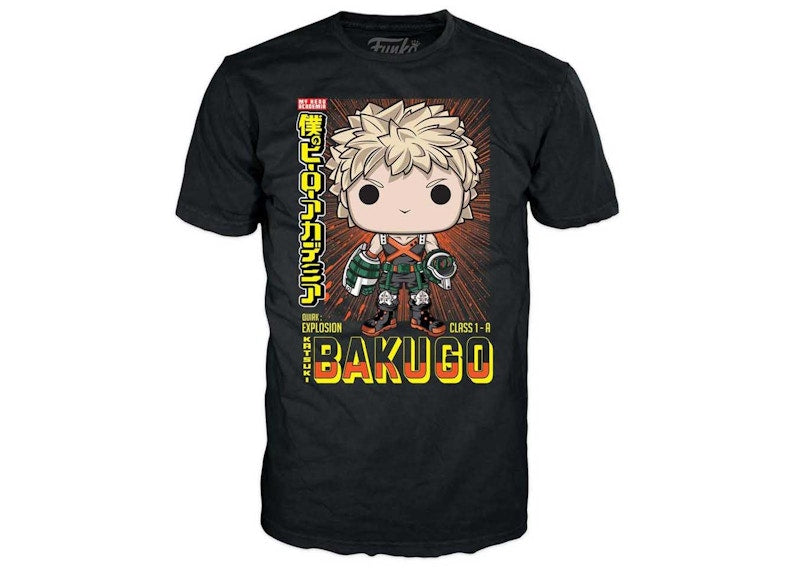 Funko Pop! Tees My Hero Academia Katsuki Bakugo With Tee GameStop Exclusive Figure