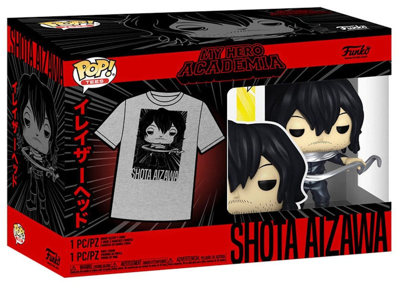 Funko Pop! Tees My Hero Academia Shota Aizawa Figure With T-Shirt Bundle
