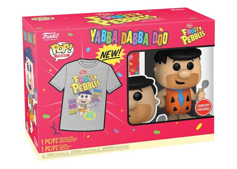 Funko Pop! Tees The Flintstones x Fruity Pebbles Fred Flintstone With Spoon Game Stop Exclusive With Tee Figure #146