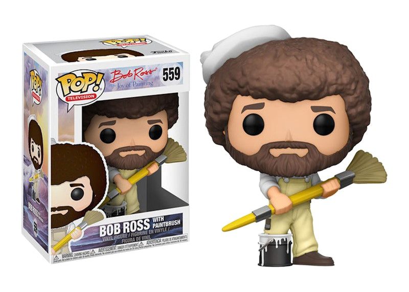 Funko Pop! Television Joy of Painting Bob Ross with Paintbrush Overalls Figure #559