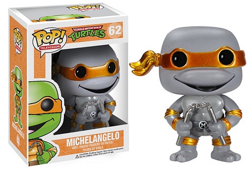 Funko Pop! Television Teenage Mutant Ninja Turtles Michelangelo (Grayscale) (Metallic) Coast City Styles Exclusive Figure #62