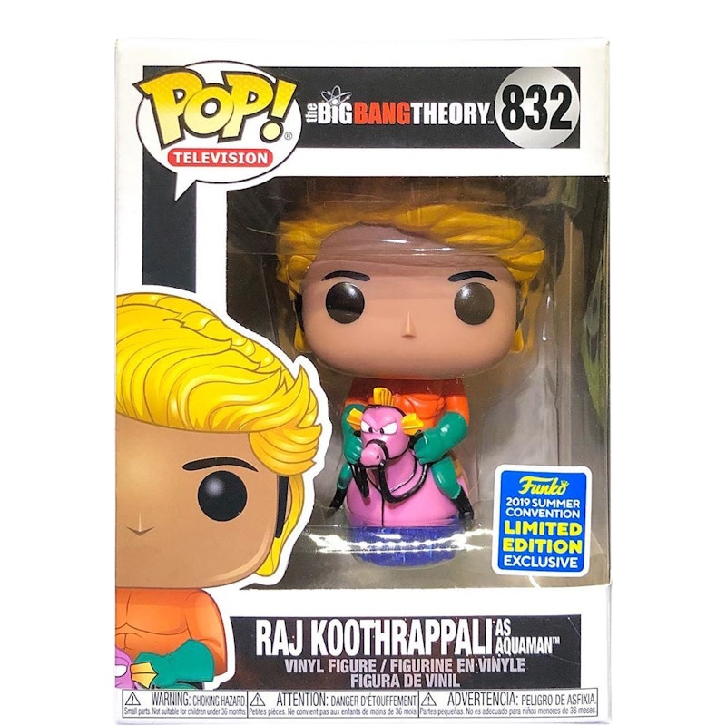 Funko Pop! Television The Big Bang Theory Raj Koothrappali as Aquaman Summer Convention Exclusive Figure #832