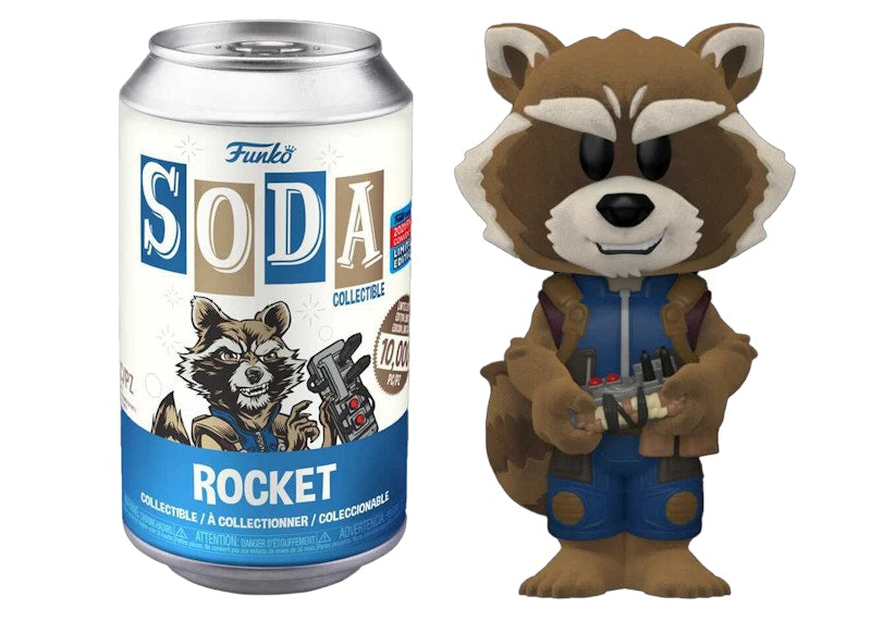Funko Soda Marvel Rocket 2021 Fall Convention Exclusive Open Can Chase Figure