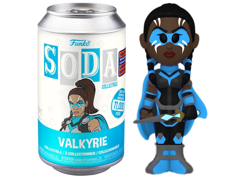 Funko Soda Marvel Studios Thor: Love and Thunder Valkyrie 2023 Wondrous Convention Exclusive Open Can Chase Figure
