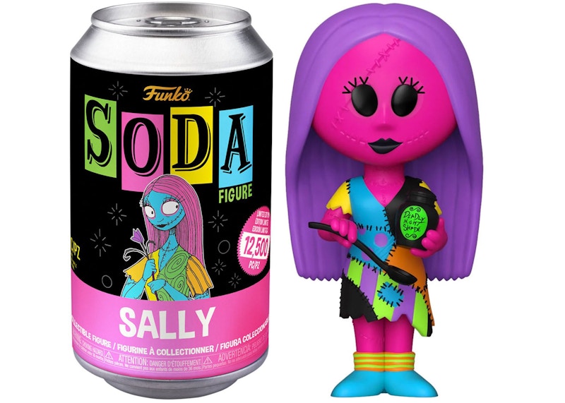 Funko Soda The Nightmare Before Christmas Black Light Sally Open Can Chase Figure