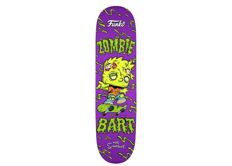 Funko The Simpsons Zombie Bart 2021 NYCC Exclusive Skateboard Deck Purple/Green