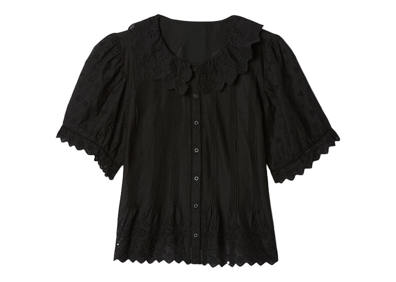 Gap x DÔEN Cropped Eyelet Shirt True Black