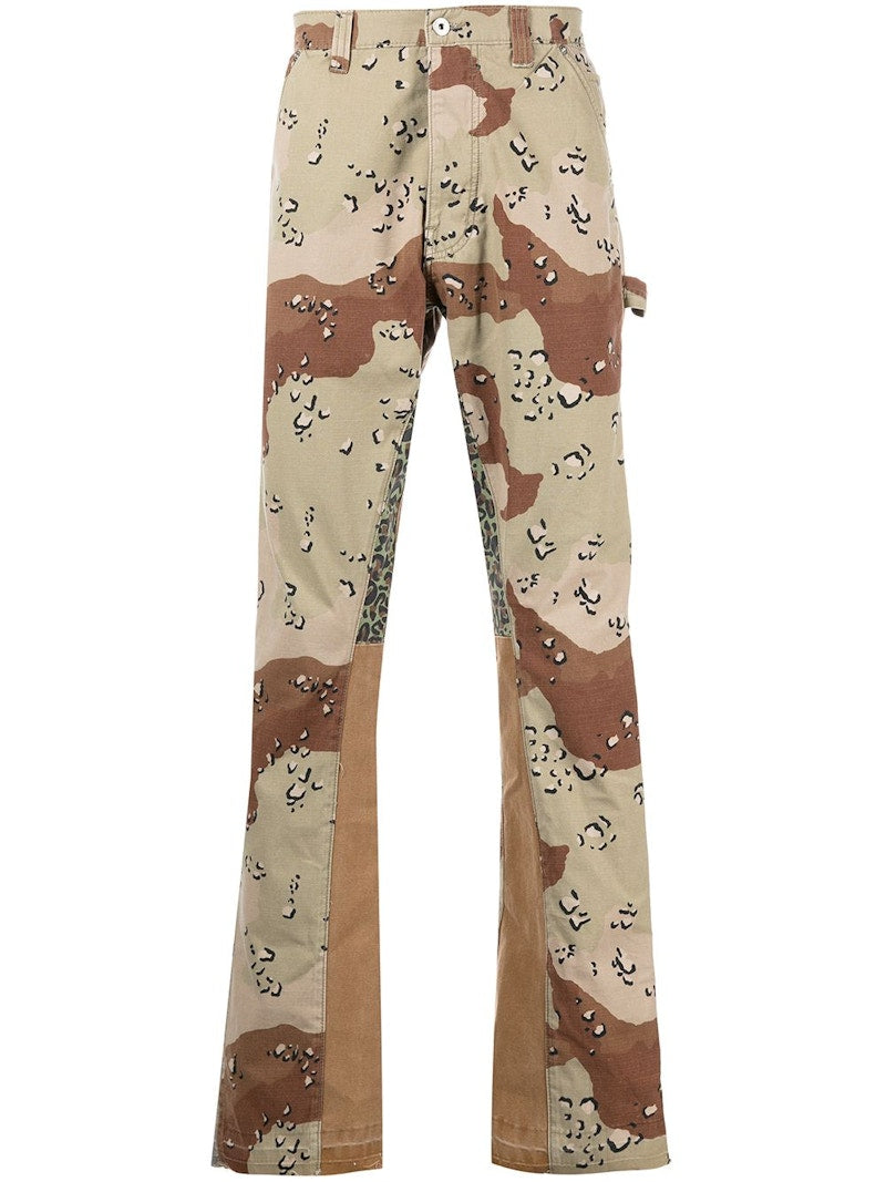 Gallery Dept. Choc Chip La Flare Trousers Chocolate Brown/Light Green